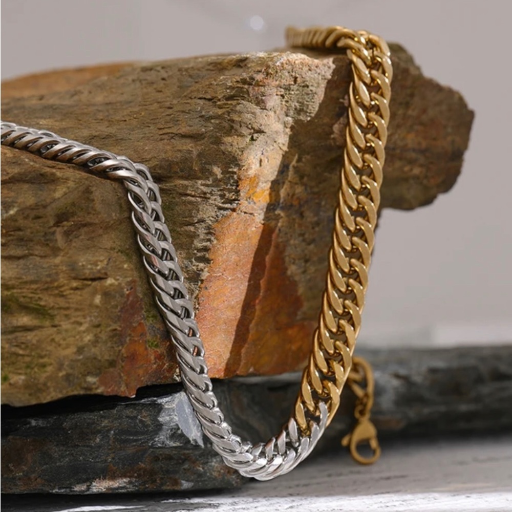 Two Tone Statement Collar Necklace